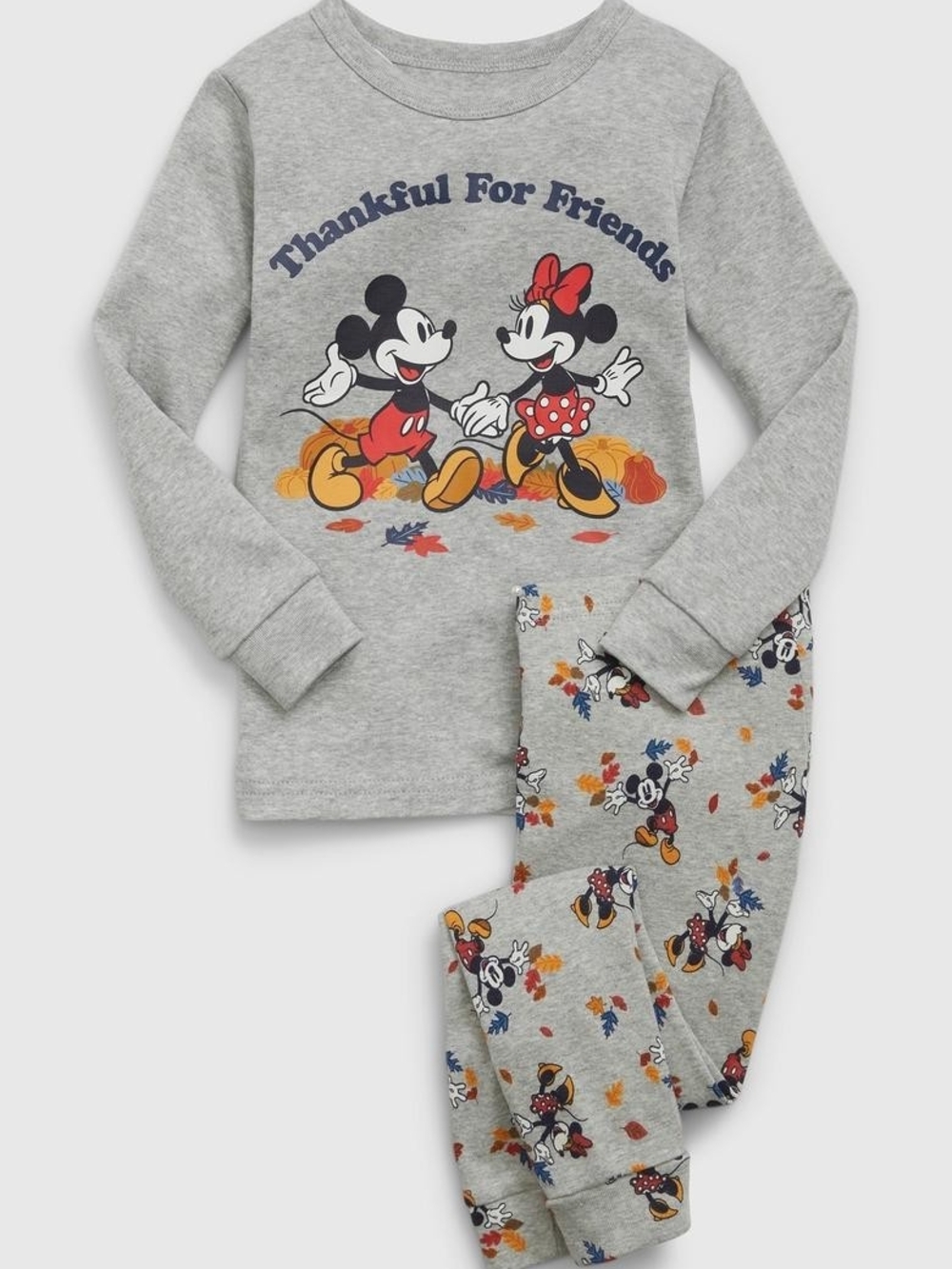 Gap Kids Disney Mickey & Minnie Mouse Toddler Boy/ Girl Pajama Set, 4T, Gray - Picture 1 of 8